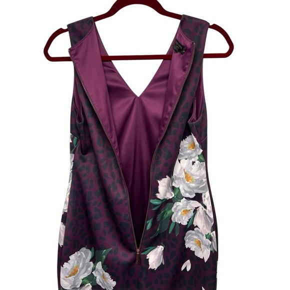 Ted Baker London Toriiy Wilderness Print V Neck Sheath Bodycon Dress Women’s US6 - Picture 10 of 16